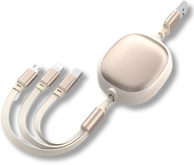 에스홈 길이조절 고속충전 멀티케이블, 1개, 아이보리, 1.2m