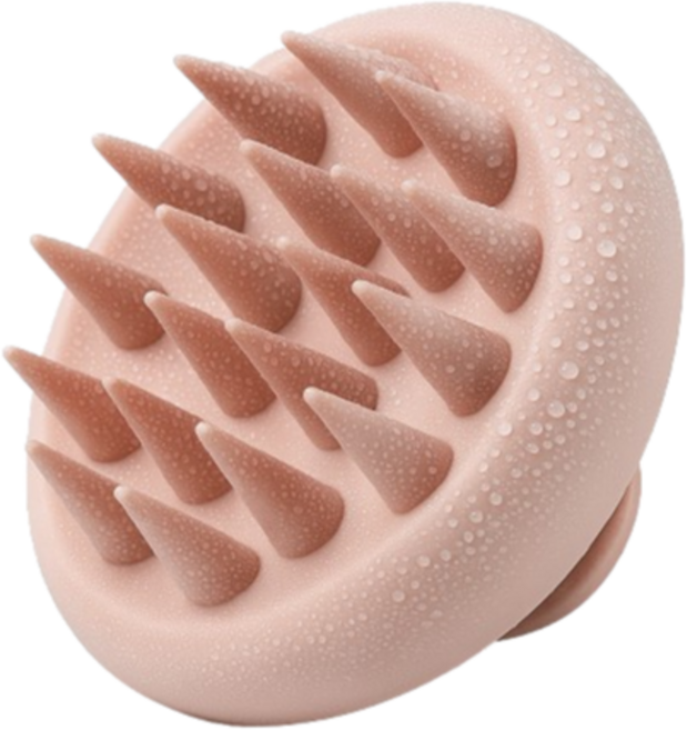 하루픽 저자극 두피 케어 실리콘 샴푸 브러쉬, 1개, 살구색