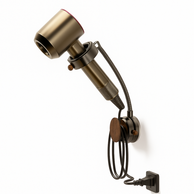 하루테 핸즈프리 헤어 드라이기 거치대, 1개, 블랙