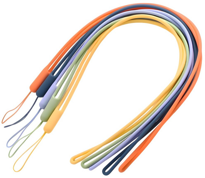 실리콘 다용도 목걸이 스트랩 끈 컬러별 수량 가능, 1개, (큐코리아 목걸이 스트랩)_블랙