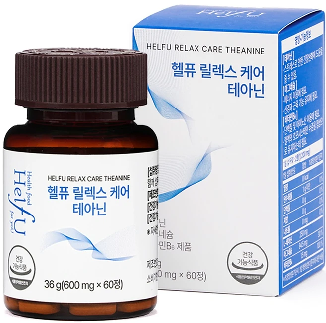 헬퓨 L 테아닌 스트레스 케어 트립토판 효능 영양제, 1박스, 60정 - 쿠팡