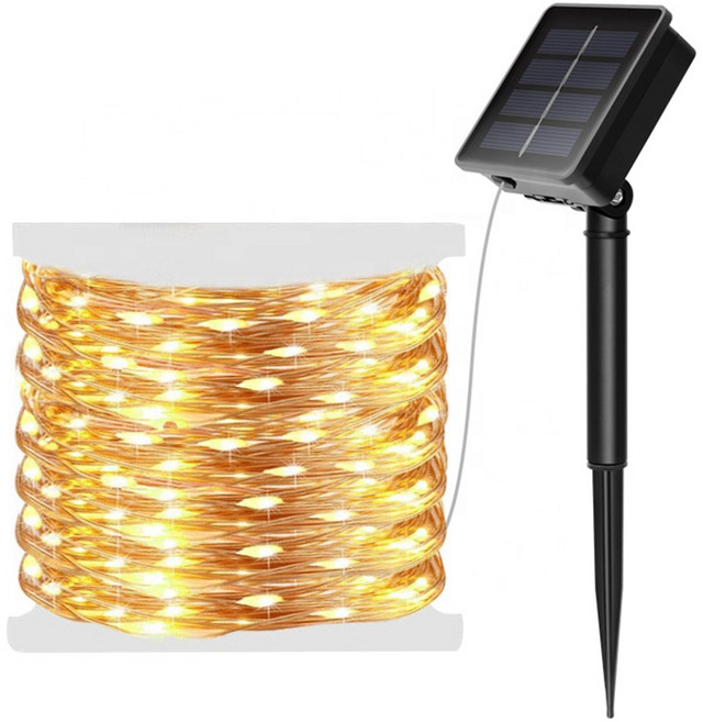 LED 태양광 가로등 태양열 정원등 조명 트리전구 알전구, 칼라풀색 300LED, 1개