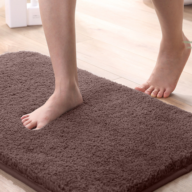 HUIstore 빨아쓰는 호텔 욕실 발매트, 브라운
