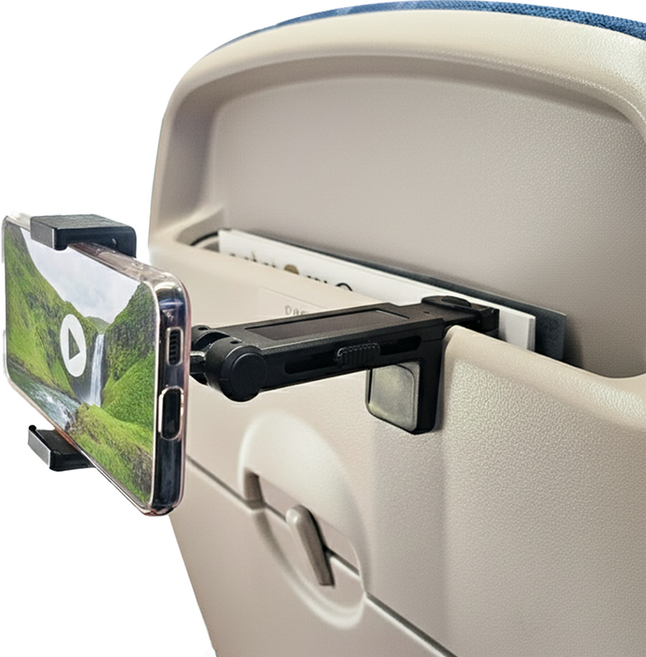 리빙미미 맥세이프겸용 기내용 핸드폰 거치대 비행기 여행용 유모차, 블랙