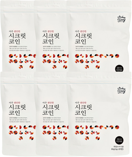 키친스토리 빅마마 이혜정의 시크릿코인 아주 편안한맛, 80g, 6개