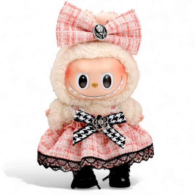 라라민즈 라부부옷 인형옷 세트 라부부꾸미기, 5. 핑크치마 (머리핀+리본치마), 1개