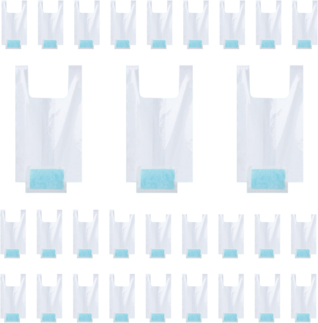 차량 캠핑 다용도 티슈형 응고제 비닐봉투, 30개, 화이트