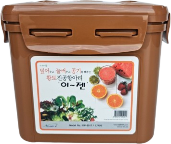 이젠 황토 진공항아리 사각 1.7L 사각 누름독 누름통, 1세트