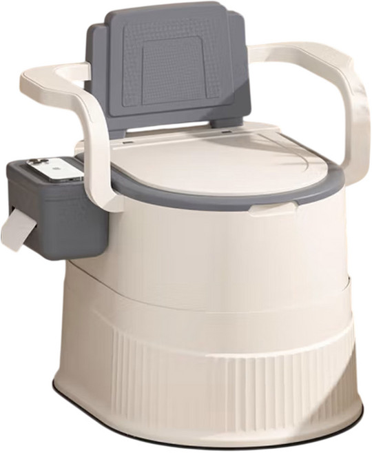 LIL 이동식 변기 어르신 간이 화장실 환자용 좌변기 PT300, 그레이+화이트