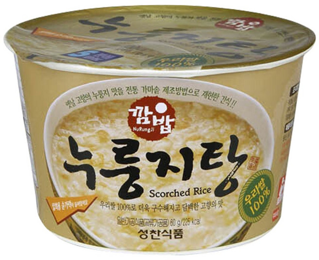 성찬식품 즉석 깜밥누룽지탕 컵, 60g, 18개