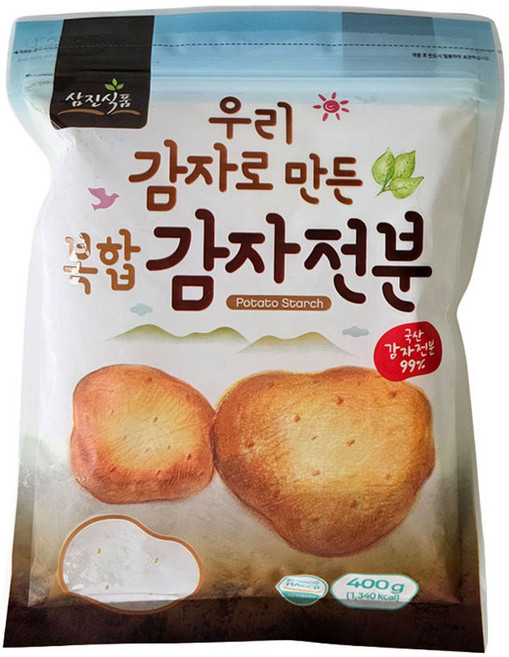 삼진식품 국산 감자전분 400g 감자 가루 부침 튀김, 1개