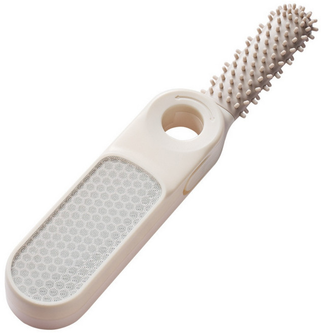 CHACHU 다기능 양쪽 끝 디자인 휴대용 안전한 발각질제거기 풋파일, 베이지