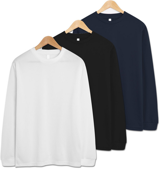 3장 세트 드라이 라운드 긴팔티 쿨티셔츠 3장세트 남여공용 기능성 냉감 긴팔 티셔츠 (SCC5340PT)