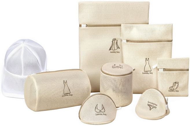 세탁망 빨래망 무형광 속옷 브래지어 모자 세탁기 전용 메쉬 이중 세탁 망 8종 세트, 1개