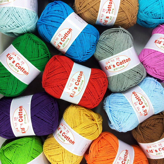 행복뜨기 목도리실 면실 신생아모자실 털실 뜨개실 뜨개질실 키즈코튼, 301회색~324연분홍, 1개