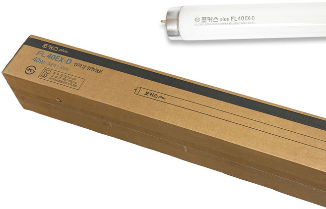 포 커스 직관 형광등 램프 40w FL40 EX-D, 20개, 주광색