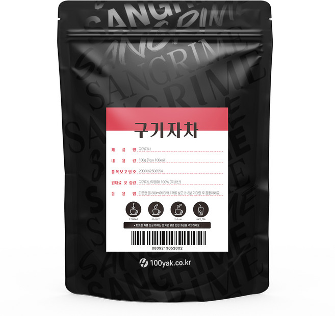 산그리메 100티백 대용량 PLA 생분해필터 삼각티백차/작두콩차 생강차 도라지차 구기자차 여주차 돼지감자차 쌍화차 호박차 국화차 율무팥차 전통차 건강차 허브티, 1개, 100개입, 1g