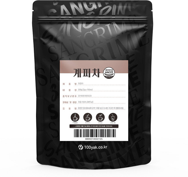 산그리메 100티백 대용량 PLA 생분해필터 삼각티백차/작두콩차 생강차 도라지차 구기자차 여주차 돼지감자차 쌍화차 호박차 국화차 율무팥차 전통차 건강차 허브티, 2g, 100개입, 1개