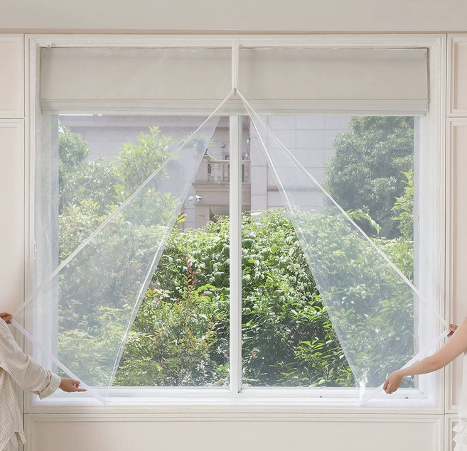 Morri Home 지퍼형 EVA 방풍비닐 벨크로, 투명EVA