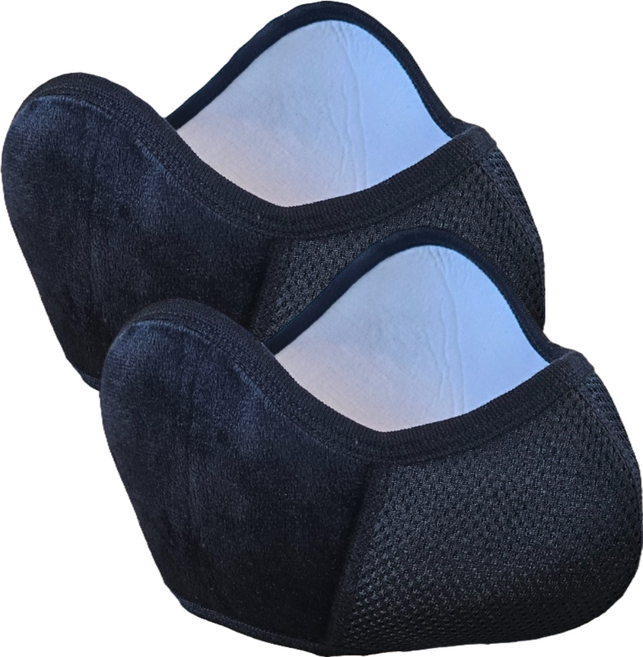 [1+1]컴포어 통기성최고 두꺼운 대형 방한마스크, 다크 그레이 + 시크한 블랙, 2개