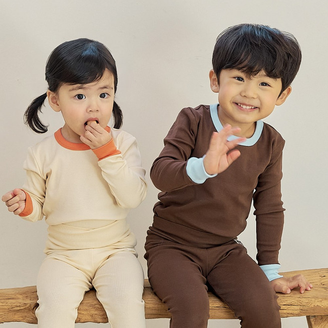 슈슈페 가을 겨울 봄 아기내복 신생아 긴팔 유아동 배앓이 골지 스판 유아 아기실내복 젤라또