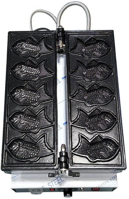 한국기계MC 국내산 업소용 전기식 왕붕어 큰 붕어빵기계 5p (무료증정이벤트! 반죽5kg + 팥앙금3kg)