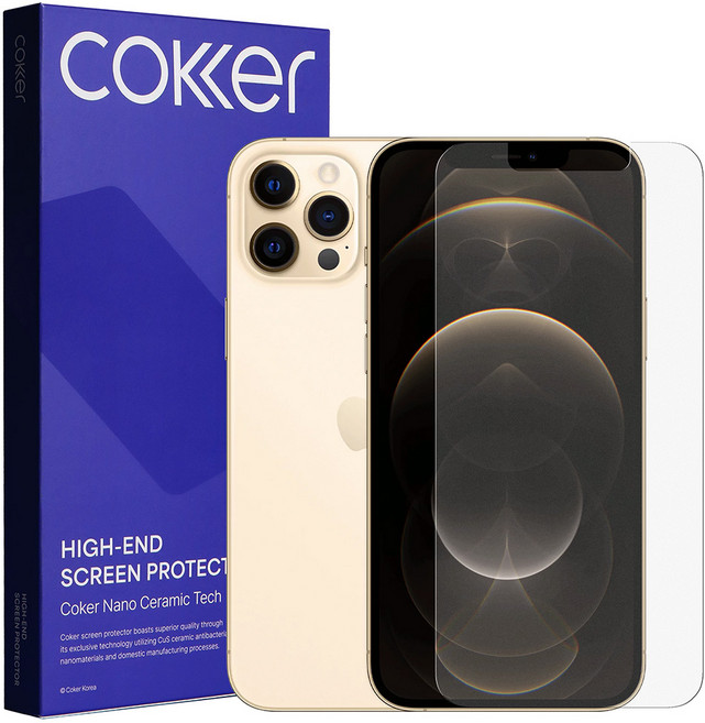 코커 아이폰 종이질감 지문방지 저반사 매트 항균 신소재 강화필름, 2개