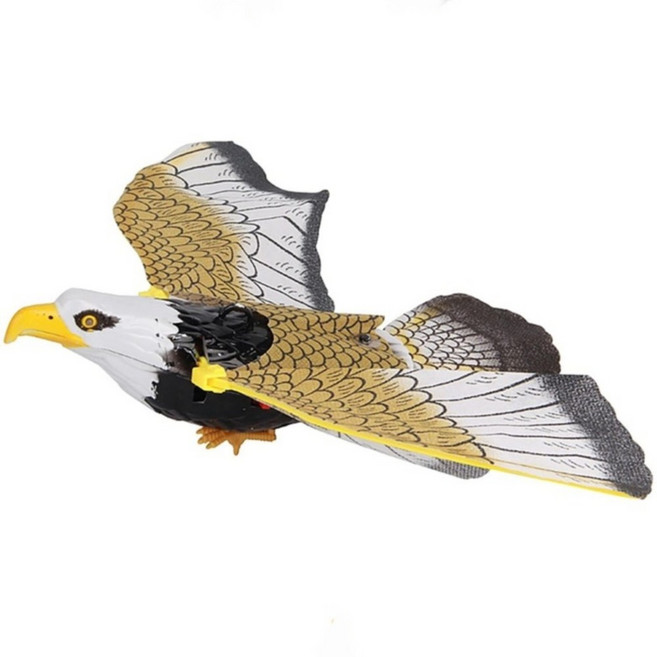 움직이는 모형새 독수리 앵무새 새날개 퍼덕이는 배터리 작동 장식 소품, 1개, 43cm