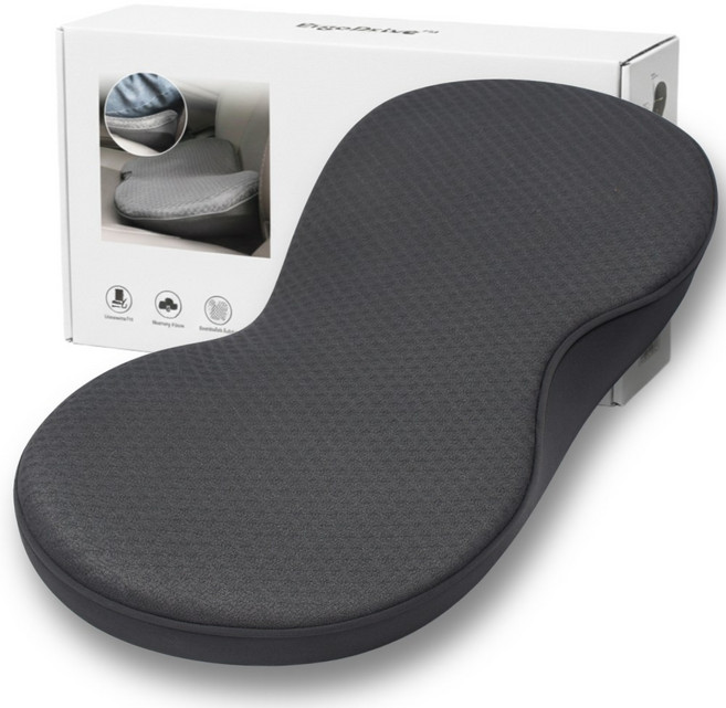 리빙앤웰빙 자동차 허리 엉덩이 보조 쿠션방석, 1개, 블랙