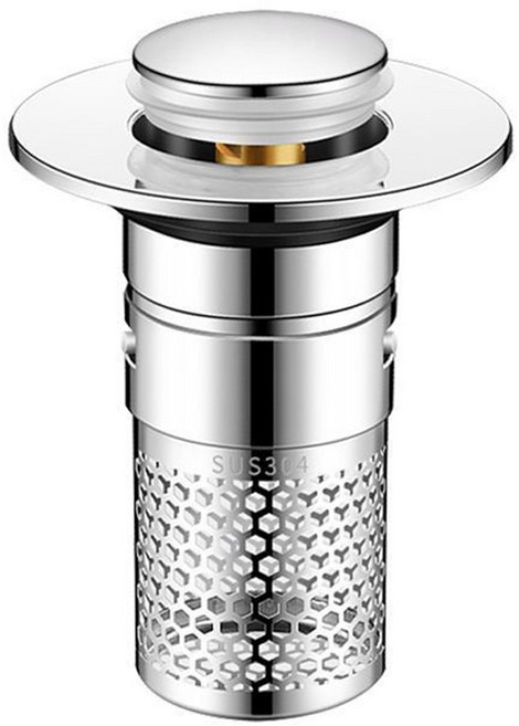 1+1 드림시오 팝업 거름망 세면대 욕조 트랩 하수구 배수구 스텐, 실버, 2개