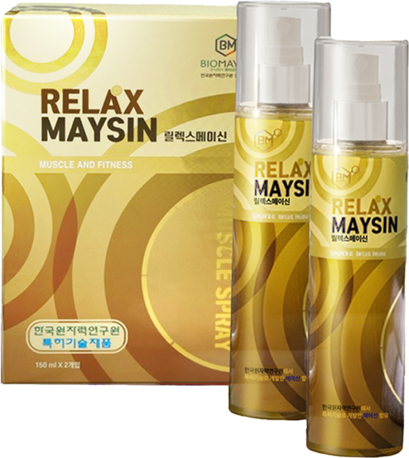 릴렉스 메이신 뿌리는 쿨링 천연 스프레이 파스 150ml, 2세트, 2개입