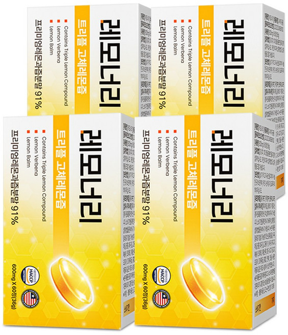 [공식] 고체레몬즙 레모너리, 4개, 60정