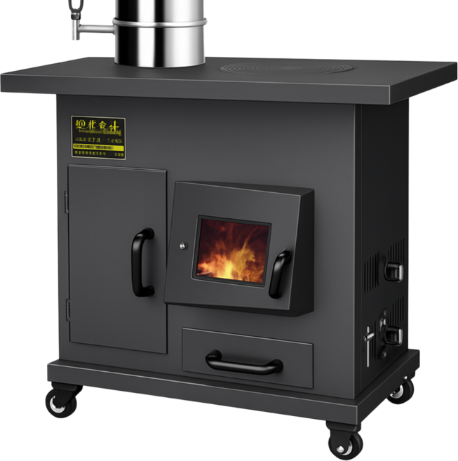 K-STORE 이동식 화목난로 오븐 난로 장작 가정용 화목난로 미니화목난로 캠핑난로 주물화목난로 실내용난로 불멍난로, 대형 연통추가