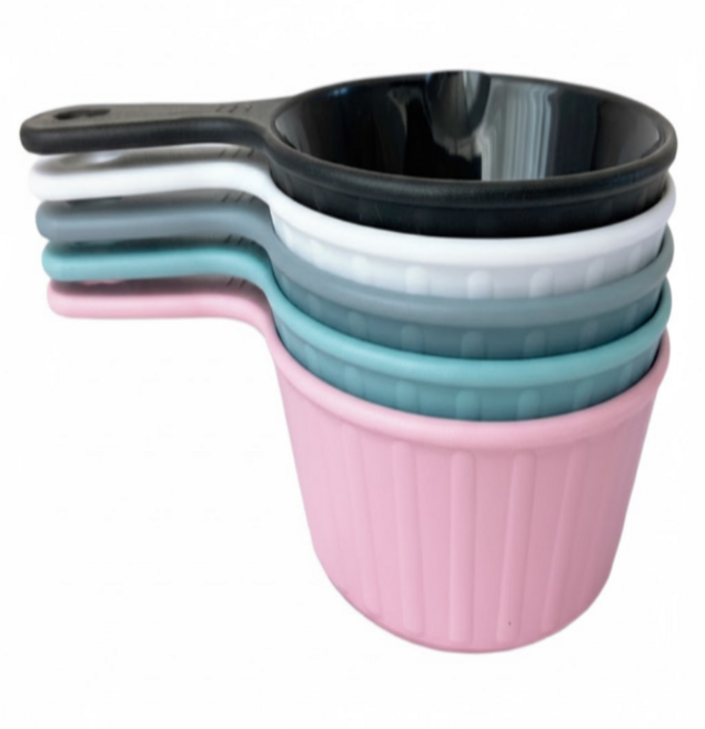 디얼리 국내산 예쁜 먹방 손잡이 앞접시 세트, 화이트, 블랙, 핑크, 그레이, 스카이블루, 1세트