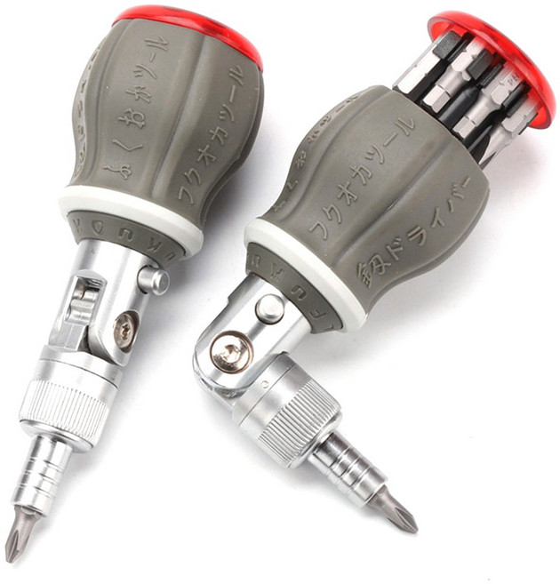 8 in 1 라쳇 주먹드라이버 코너 드라이버 십자 일자 육각 세트, 1개
