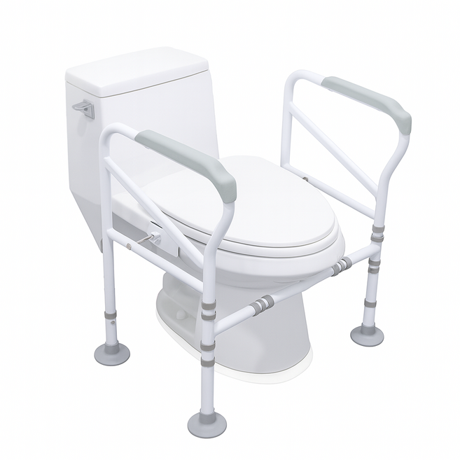 변기 안전손잡이 노인 화장실 장애인 양변기 안전바 설치 지지대 욕실, 1개, 그레이