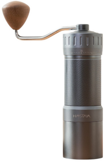 하스타야 T1 커피 그라인더 캠핑 휴대용 수동 원두분쇄기 초정밀 커피머신 핸드밀, 그레이, 그레이