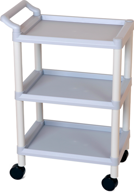 셀프미인 S1웨건(손잡이1개 가드레이 없음) 그레이 미용트레이 트롤리 피부 관리실 미용실, 3단