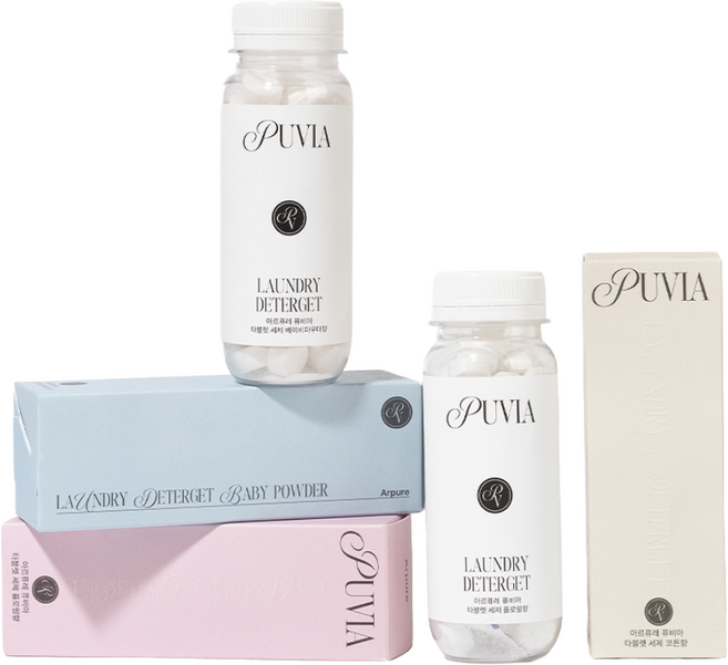 아르퓨레 퓨비아 타블렛 세탁세제 플로럴향, 4세트, 60개입