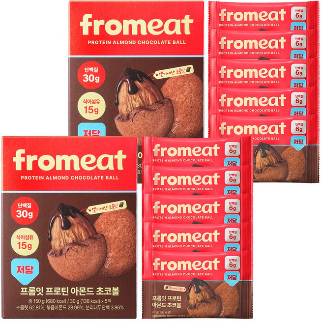 프롬잇 프로틴 아몬드 초코볼 초코 30g 5개, 10개