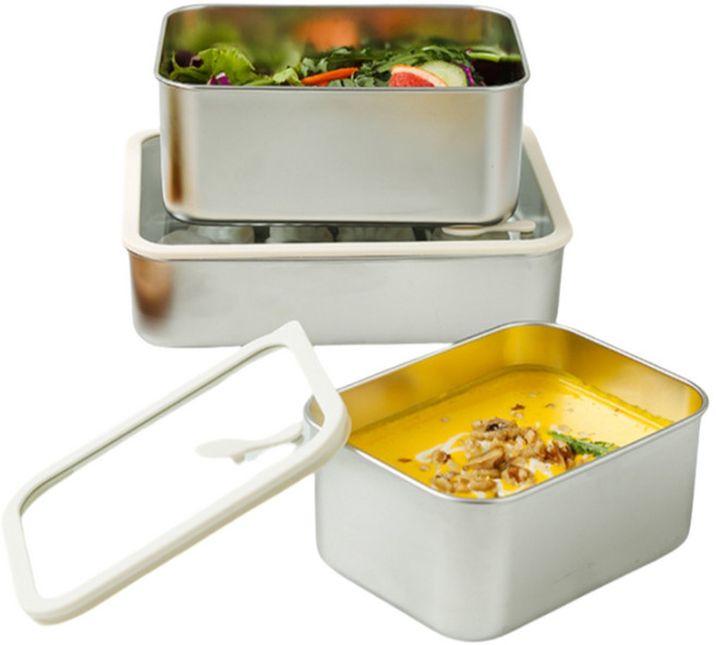 CookNest 연마제 없는 밀폐용기 전자레인지 304 스텐 반찬통 세트 김치통, 1000ml+1800ml+3000ml, 1세트