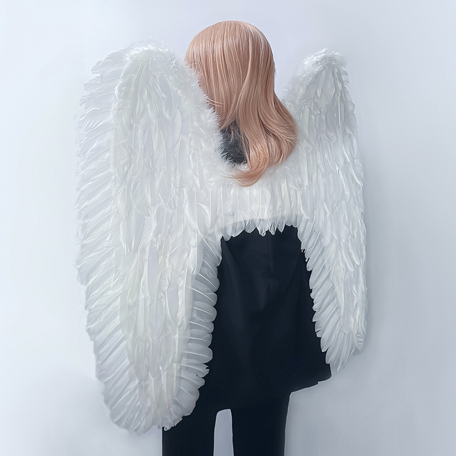 대형 80cm 천사 날개 화이트 블랙 코스튬 소품 할로윈 파티 의상