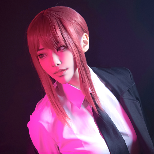 체인소맨 마키마 코스프레 의상 공안 제복 풀세트 셔츠 넥타이 포함