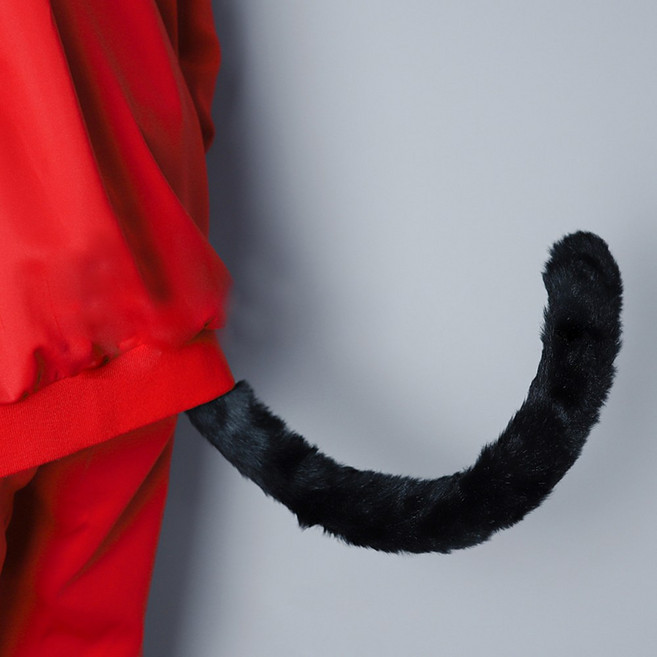 귀여운 고양이 코스프레 와이어 꼬리 할로윈 의상 소품 파티용품 블랙 테일