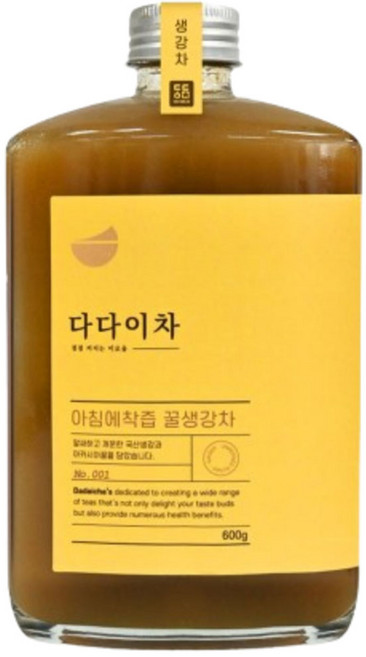 다다이차 고함량 아침에 착즙 꿀생강청 생강차, 1박스, 1개입, 600g