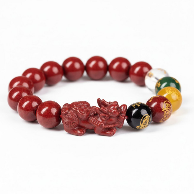 엘리온 불교팔찌 경면주사 염주 원석 비휴 팔찌 재물운 사업운 자식운