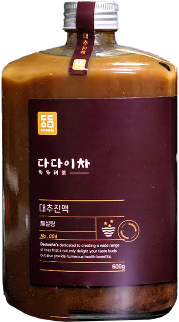 다다이차 무설탕 통대추 갈아넣은 대추진액, 1개, 1개입, 600g