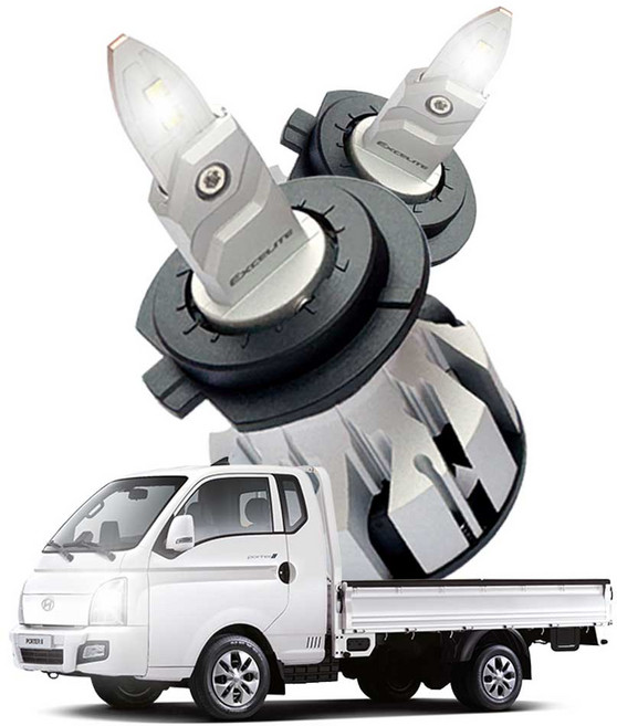 엑셀라이트 포터2 리플렉션 합법인증 LED 전조등, 2개, H7