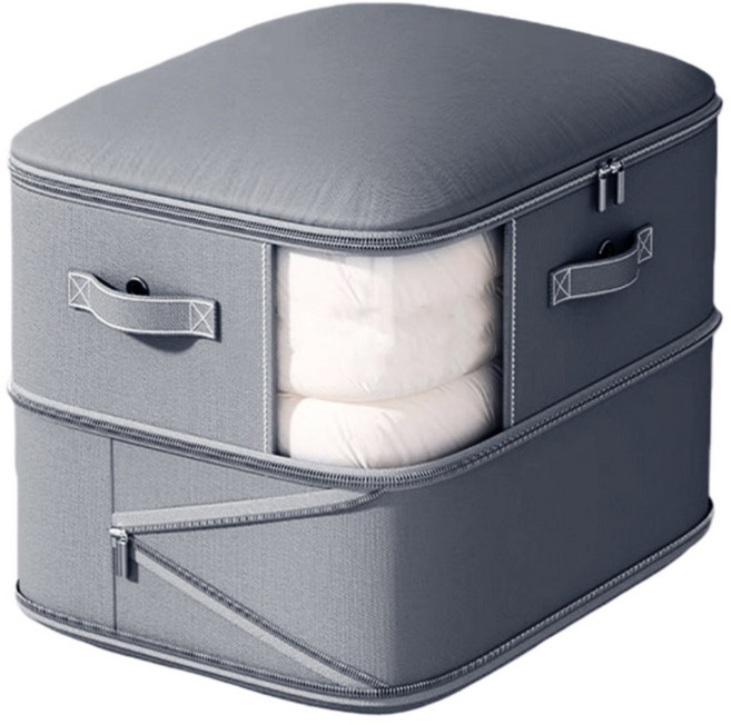 APOIO 1+1 대용량 패딩 이불 압축 파우치 다용도 지퍼형 압축 수납 정리 파우치, 2개, 그레이