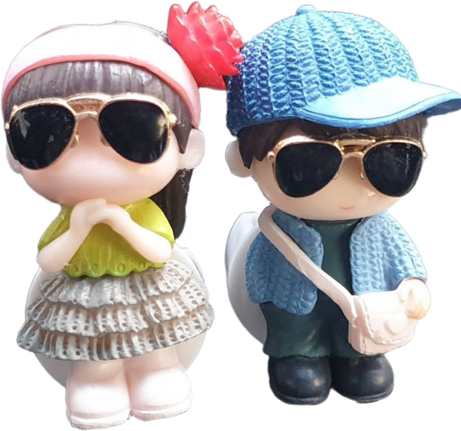 로즈하오 차량용방향제 멜시커플 (인형 2개 + 향 1개) 1set, 라벤더